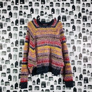 Urban outfitters new w/o tags multicolored striped, super soft, wing arm sweater